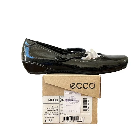 Ecco Women's 'Bouillon' Mary Jane Flats Patent Leather Flats Size 39 EU Shoes - Picture 1 of 7